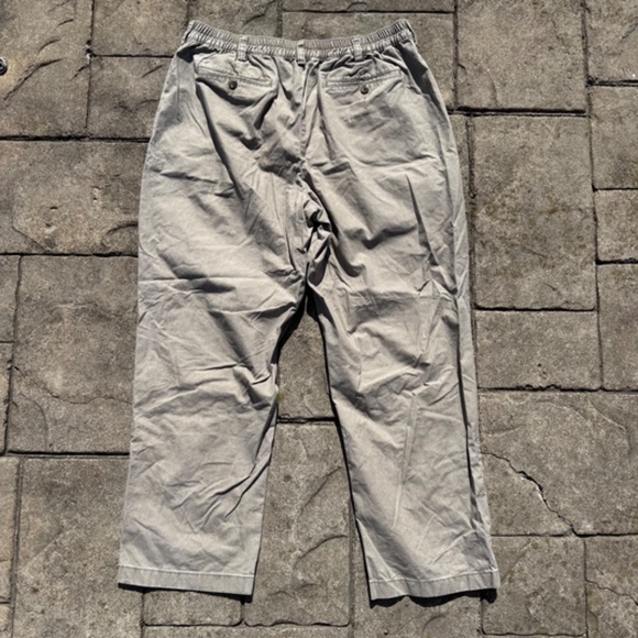L.L Bean NWOT Comfort Elastic Waist Pants Khakis 100% Cotton Men's Size 38x30 - Picture 6 of 7